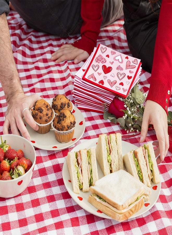 Merriva 50 Count Valentine’s Day Heart Napkins, Disposable Paper Napkins with Red and Pink Heart Design for Romantic Dinners, Bridal Showers, Galentine’s Parties, and Love-Themed Decorations - Image 5